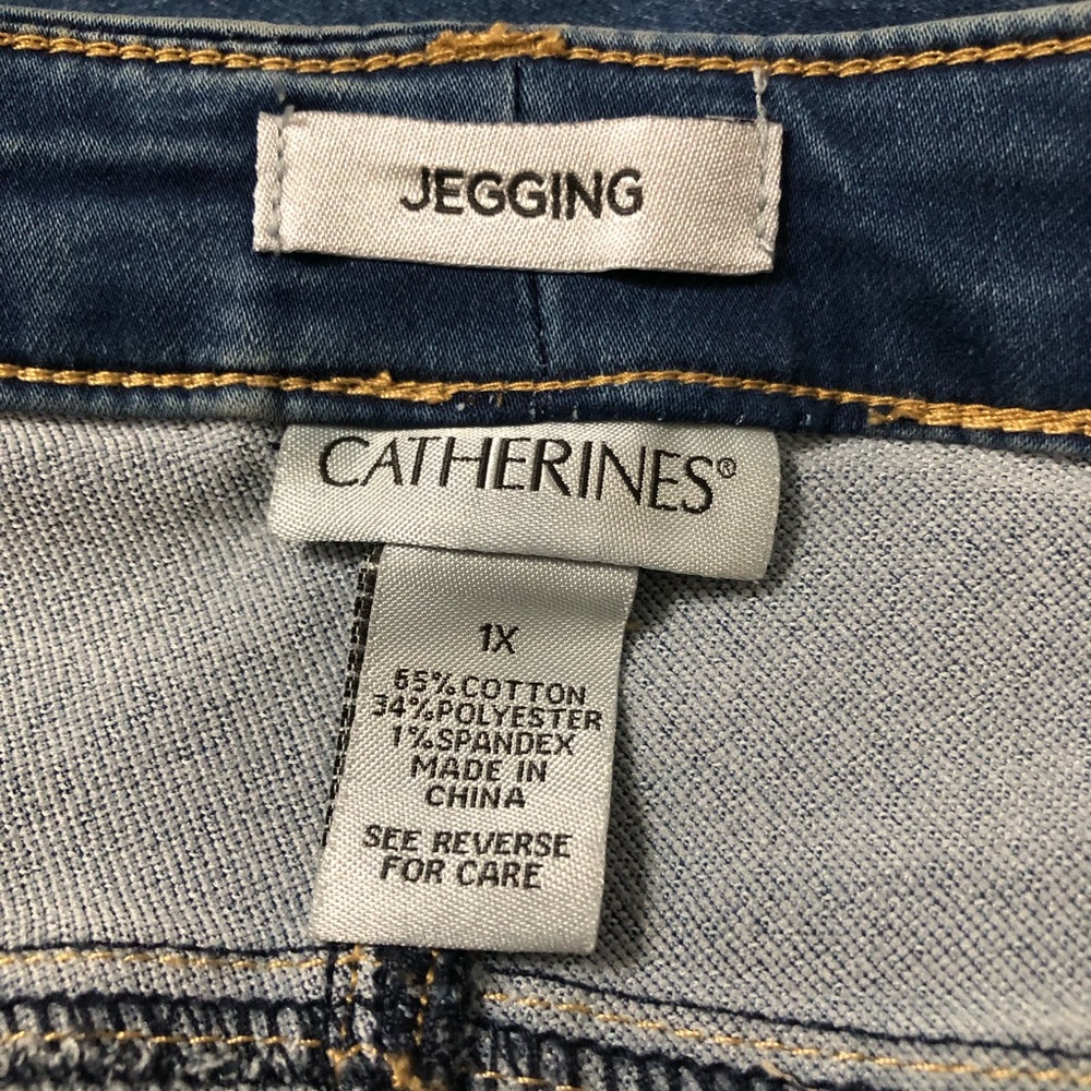 Catherines Stretch Denim Jegging With Pockets - 1X - Picture 4 of 7